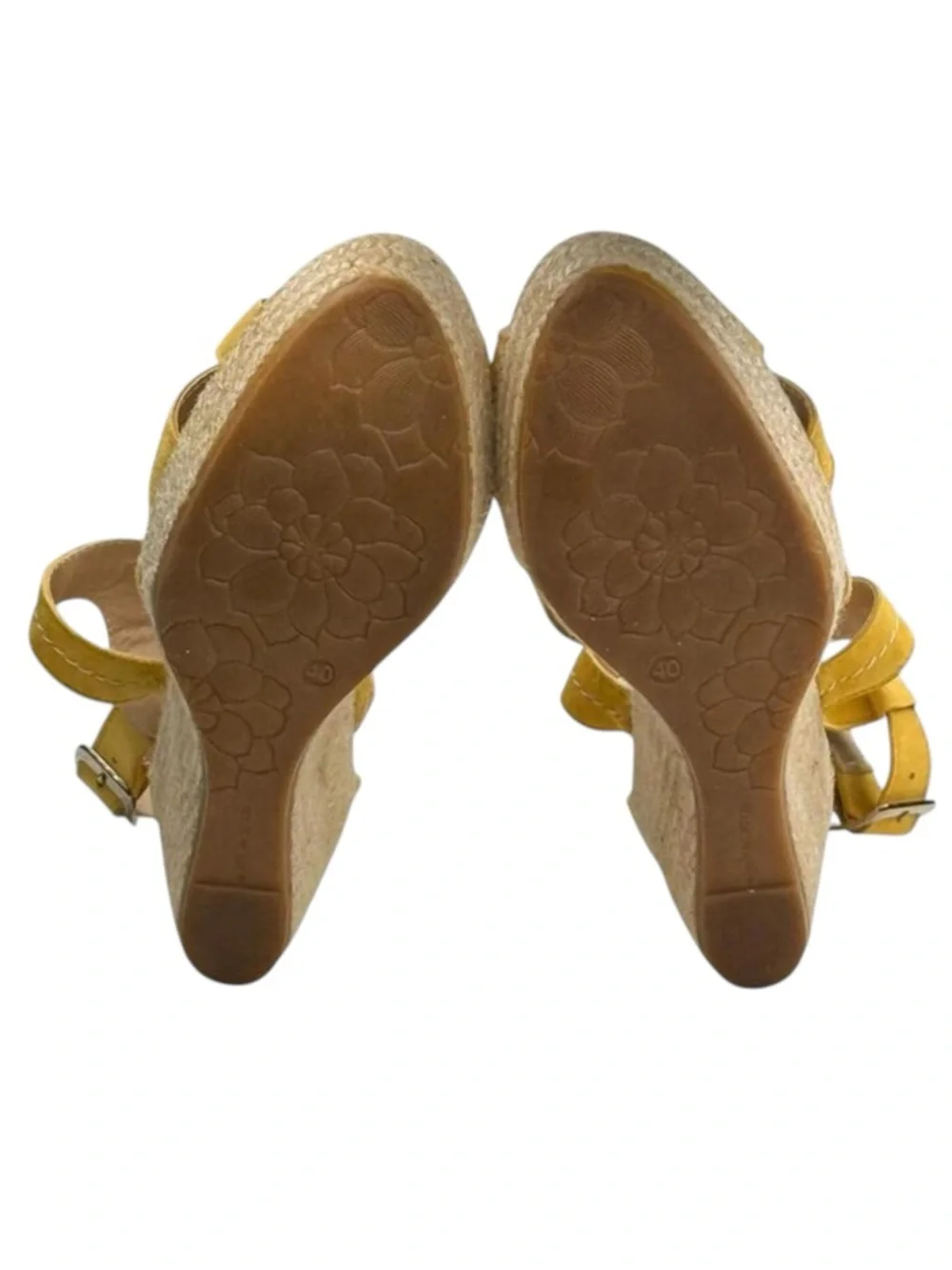 Castell Menorca ❤︎︎ Platform Espadrille Wedge Sandals ❤︎︎ Yellow Suede ❤︎︎ 40